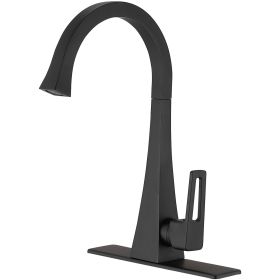 Single Handle Standard Kitchen Sink Faucet in Matte Black
