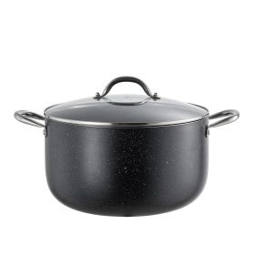 Aluminum Stock Pot, 12-Quart Nonstick Ceramic Coated Pot with Glass Lid, PFOA-Free, PFAS-Free, Compatible with Gas Stoves, Induction Cooktops