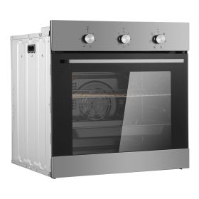 Single Wall Oven, 24" Electric Built-in Wall Oven with 6 Cooking Functions, 2.68 Cu.Ft Electric Wall Ovens with Timer