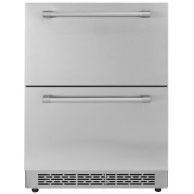 24 inch Undercounter Refrigerator, 2 Drawer Refrigerator with Different Temperature, 4.87 Cu.ft. Capacity