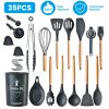 35Pcs Kitchen Cooking Utensils Set Spatula Set Baking Utensil Set Kitchen Accessories Necessities with Holder Egg Whisk Separator Tong Turner Spoons C