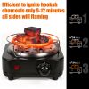 Electric Charcoal Burner 500W Hookah Charcoal Burner Compact Coal Burner for Hooka Cubes Shisha with Grill and Tongs 5 Temperature Gears 338℉-1022℉ Th