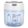 Mini Electric Garlic Chopper 8.45OZ Cordless Garlic Mincer Food Chopper Rechargeable Food Blender Chili Nut Onion Pepper Meat Ginger Baby Food
