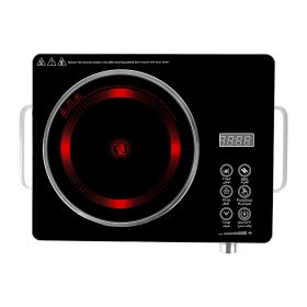 3500W Electric Single Ceramic Stove Electric Cooktop Hot Plate Infrared Countertop Burner with 12 Power & Temperature Levels 0-3H Timer Portable Handl (Color: Black)