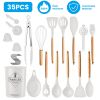 35Pcs Kitchen Cooking Utensils Set Spatula Set Baking Utensil Set Kitchen Accessories Necessities with Holder Egg Whisk Separator Tong Turner Spoons C