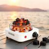 Electric Charcoal Burner 500W Hookah Charcoal Burner Compact Coal Burner for Hooka Cubes Shisha with Grill and Tongs 5 Temperature Gears 338℉-1022℉ Th