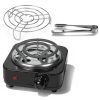Electric Charcoal Burner 500W Hookah Charcoal Burner Compact Coal Burner for Hooka Cubes Shisha with Grill and Tongs 5 Temperature Gears 338℉-1022℉ Th