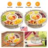 2Pcs Divided Serving Tray with Lid and Handle 360° Rotatable Snack Box Container with 6 Dividers Clear Portable Snack Platters for Fruit Candy Nut Sna
