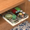 2Pcs Pull Out Cabinet Organizers Sliding Shelf Spice Rack Carbon Steel Roll Out Drawers Fixed with Adhesive Nano Film with Handle 55LBS Max Load