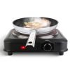 1000W Electric Infrared Single Burner Portable Heating Hot Plate Stove Countertop RV Hotplate with 7.5” Glass Cooktop Stepless Temperature Adjustments