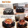 Electric Charcoal Burner 500W Hookah Charcoal Burner Compact Coal Burner for Hooka Cubes Shisha with Grill and Tongs 5 Temperature Gears 338℉-1022℉ Th