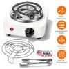 Electric Charcoal Burner 500W Hookah Charcoal Burner Compact Coal Burner for Hooka Cubes Shisha with Grill and Tongs 5 Temperature Gears 338℉-1022℉ Th