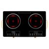 7000W Electric Double Ceramic Stove Electric Cooktop Hot Plate Infrared Countertop Burner 3500W+3500W with 11 Power Levels 0-4H Timer Portable Handle