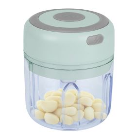 Mini Electric Garlic Chopper 8.45OZ Cordless Garlic Mincer Food Chopper Rechargeable Food Blender Chili Nut Onion Pepper Meat Ginger Baby Food (Color: Green)