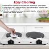 1800W Electric Infrared Dual Burner Portable Heating Hot Plate Stove Countertop RV Hotplate with 7.5” & 6.3” Glass Cooktop Stepless Temperature Adjust