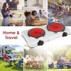 1800W Electric Infrared Dual Burner Portable Heating Hot Plate Stove Countertop RV Hotplate with 7.5” & 6.3” Glass Cooktop Stepless Temperature Adjust