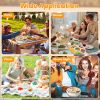 2Pcs Divided Serving Tray with Lid and Handle 360° Rotatable Snack Box Container with 6 Dividers Clear Portable Snack Platters for Fruit Candy Nut Sna