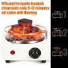 Electric Charcoal Burner 500W Hookah Charcoal Burner Compact Coal Burner for Hooka Cubes Shisha with Grill and Tongs 5 Temperature Gears 338℉-1022℉ Th