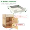 2Pcs Pull Out Cabinet Organizers Sliding Shelf Spice Rack Carbon Steel Roll Out Drawers Fixed with Adhesive Nano Film with Handle 55LBS Max Load