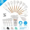 35Pcs Kitchen Cooking Utensils Set Spatula Set Baking Utensil Set Kitchen Accessories Necessities with Holder Egg Whisk Separator Tong Turner Spoons C