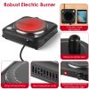 1000W Electric Infrared Single Burner Portable Heating Hot Plate Stove Countertop RV Hotplate with 7.5” Glass Cooktop Stepless Temperature Adjustments
