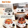 Electric Charcoal Burner 500W Hookah Charcoal Burner Compact Coal Burner for Hooka Cubes Shisha with Grill and Tongs 5 Temperature Gears 338℉-1022℉ Th