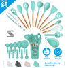 35Pcs Kitchen Cooking Utensils Set Spatula Set Baking Utensil Set Kitchen Accessories Necessities with Holder Egg Whisk Separator Tong Turner Spoons C