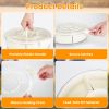 2Pcs Divided Serving Tray with Lid and Handle 360° Rotatable Snack Box Container with 6 Dividers Clear Portable Snack Platters for Fruit Candy Nut Sna