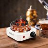 Electric Charcoal Burner 500W Hookah Charcoal Burner Compact Coal Burner for Hooka Cubes Shisha with Grill and Tongs 5 Temperature Gears 338℉-1022℉ Th