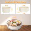 2Pcs Divided Serving Tray with Lid and Handle 360° Rotatable Snack Box Container with 6 Dividers Clear Portable Snack Platters for Fruit Candy Nut Sna