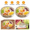 2Pcs Divided Serving Tray with Lid and Handle 360° Rotatable Snack Box Container with 6 Dividers Clear Portable Snack Platters for Fruit Candy Nut Sna