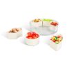2Pcs Divided Serving Tray with Lid and Handle 360° Rotatable Snack Box Container with 6 Dividers Clear Portable Snack Platters for Fruit Candy Nut Sna