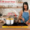 7000W Electric Double Ceramic Stove Electric Cooktop Hot Plate Infrared Countertop Burner 3500W+3500W with 11 Power Levels 0-4H Timer Portable Handle