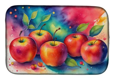 Colorful Apples Dish Drying Mat Absorbent Dish Drying Mat Pad for Kitchen Counter Dish Drainer Mat for Countertop, 14 x 21", Multicolor (Default: Default)