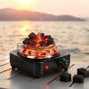 Electric Charcoal Burner 500W Hookah Charcoal Burner Compact Coal Burner for Hooka Cubes Shisha with Grill and Tongs 5 Temperature Gears 338℉-1022℉ Th