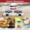 1800W Electric Infrared Dual Burner Portable Heating Hot Plate Stove Countertop RV Hotplate with 7.5” & 6.3” Glass Cooktop Stepless Temperature Adjust