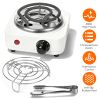 Electric Charcoal Burner 500W Hookah Charcoal Burner Compact Coal Burner for Hooka Cubes Shisha with Grill and Tongs 5 Temperature Gears 338℉-1022℉ Th