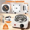 Electric Charcoal Burner 500W Hookah Charcoal Burner Compact Coal Burner for Hooka Cubes Shisha with Grill and Tongs 5 Temperature Gears 338℉-1022℉ Th