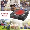 1000W Electric Infrared Single Burner Portable Heating Hot Plate Stove Countertop RV Hotplate with 7.5” Glass Cooktop Stepless Temperature Adjustments