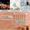 11Pcs Silicone Cooking Utensil Set Heat Resist Wooden Handle Silicone Spatula Turner Ladle Spaghetti Server Tongs Spoon Egg Whish Kitchenware Set w/ H