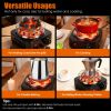 Electric Charcoal Burner 500W Hookah Charcoal Burner Compact Coal Burner for Hooka Cubes Shisha with Grill and Tongs 5 Temperature Gears 338℉-1022℉ Th
