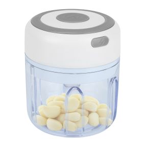Mini Electric Garlic Chopper 8.45OZ Cordless Garlic Mincer Food Chopper Rechargeable Food Blender Chili Nut Onion Pepper Meat Ginger Baby Food (Color: White)