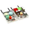 2Pcs Pull Out Cabinet Organizers Sliding Shelf Spice Rack Carbon Steel Roll Out Drawers Fixed with Adhesive Nano Film with Handle 55LBS Max Load